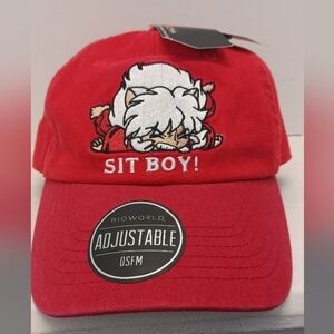 Inuyasha 2009 Sit Boy! Embroidered Adjustable Red Buckle Hat Cap Hot Topic * New